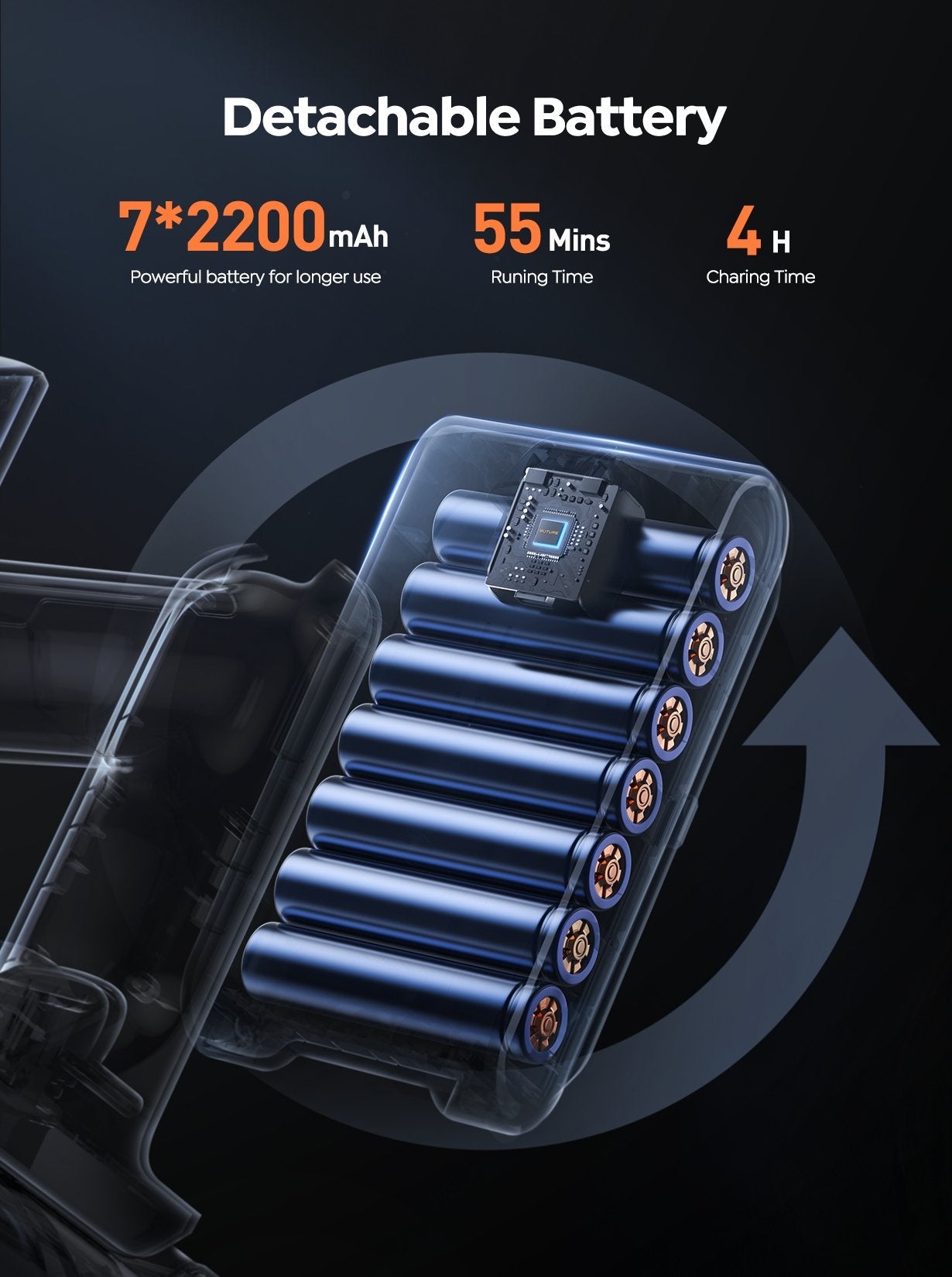 Buture JR700 Blue Cordless Vacuum Cleaner
