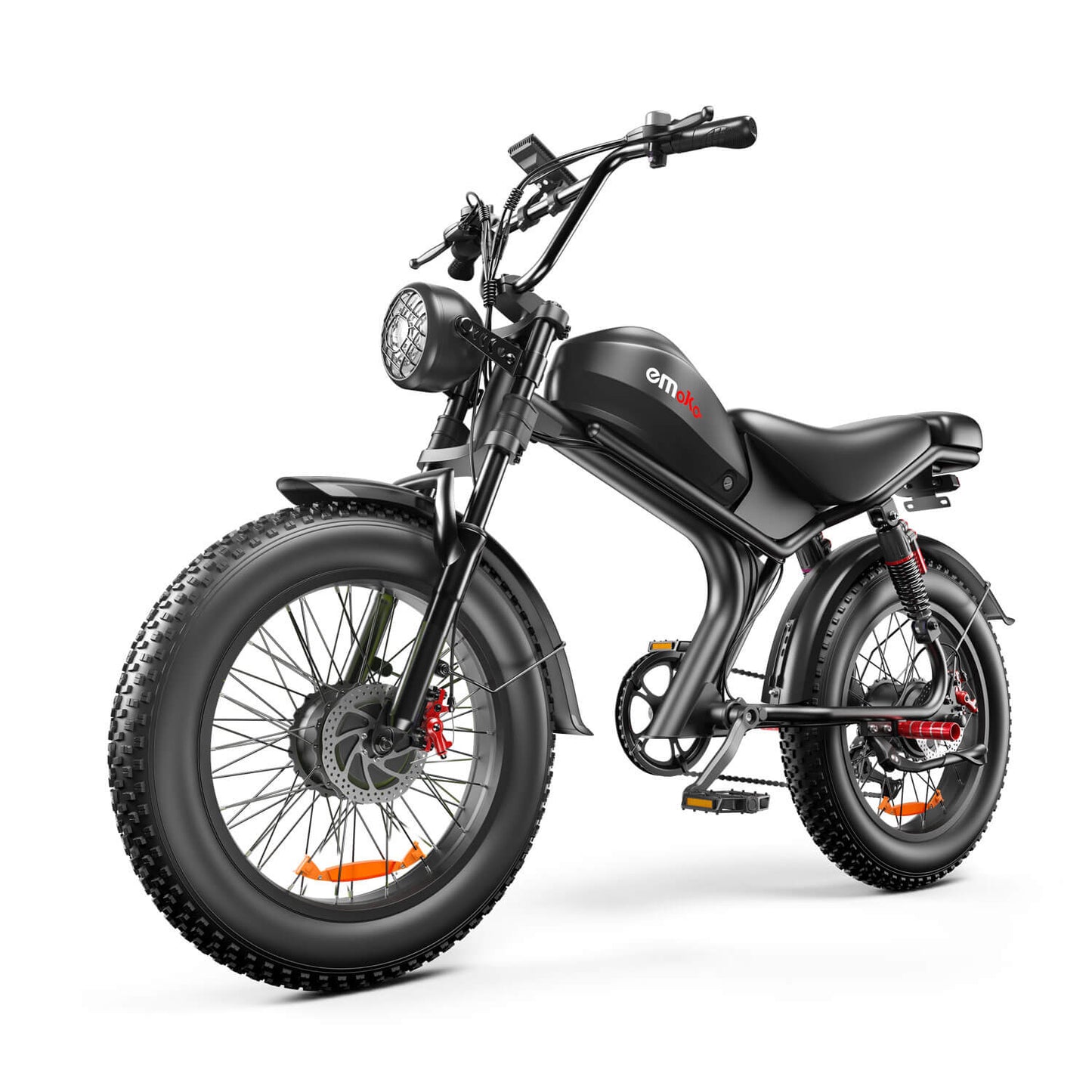 Emoko off-road fat tire electric bicycle in black with wide tires and sturdy frame
