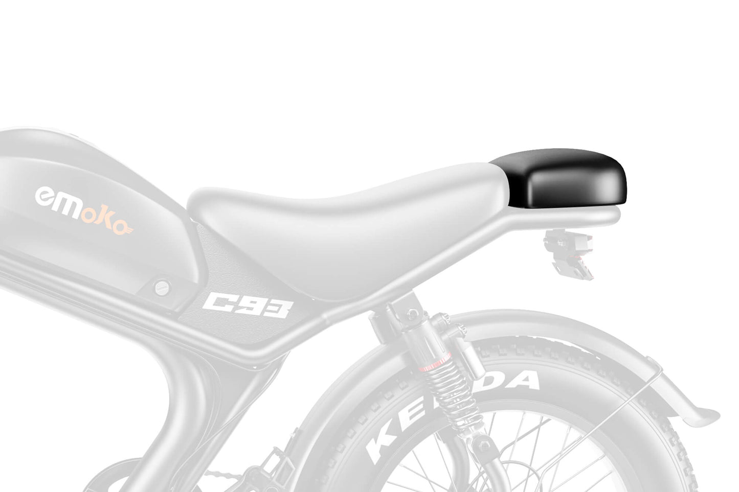 Emoko replacement electric bike seat in white and black for comfortable riding
