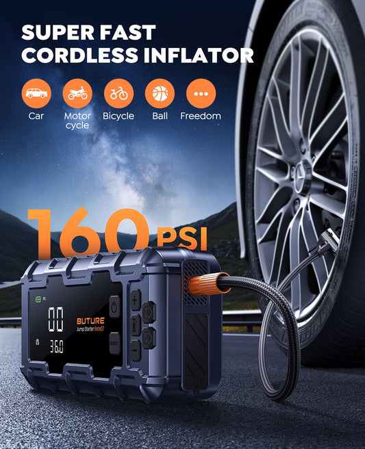Buture Beta07 Car Jump Starter 6000A With 160PSI Air Compressor