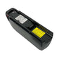 Emoko electric bike 48v battery in black with warning label and connector port