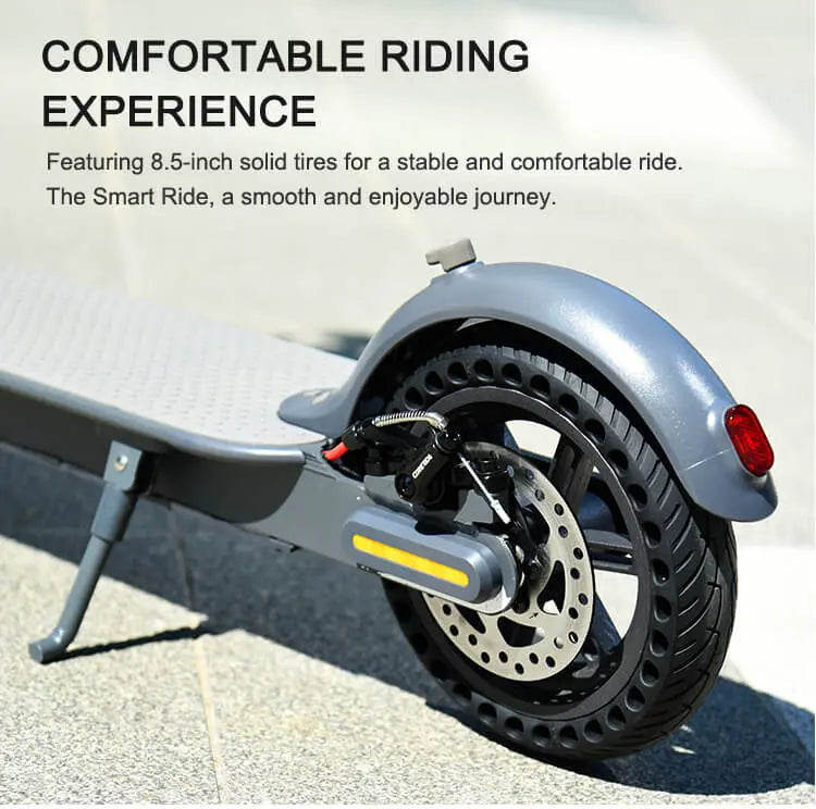 EMOKO electric scooter rear wheel with 85 inch solid tires and brake for comfortable riding experience