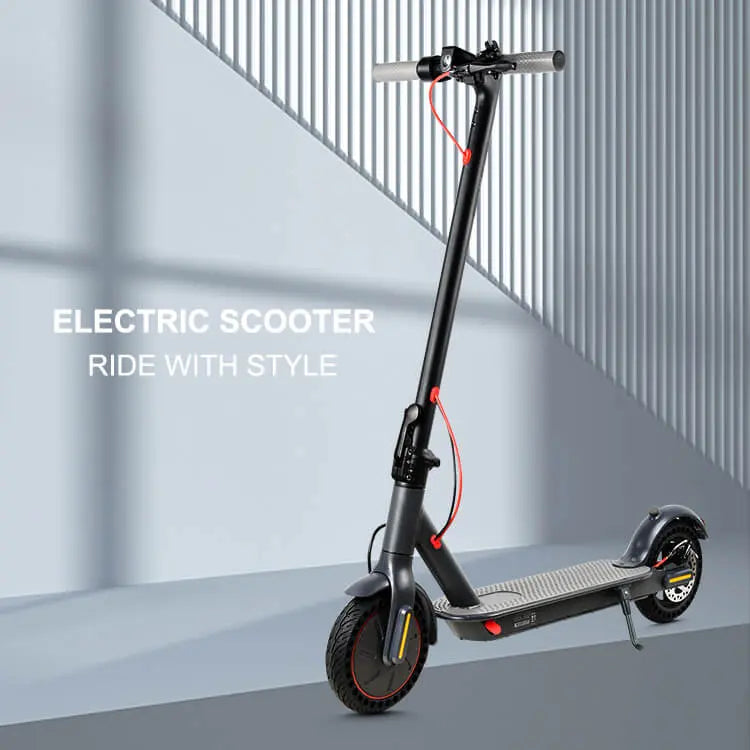 EMOKO electric scooter in black with red brake cable and stylish design for urban commuting