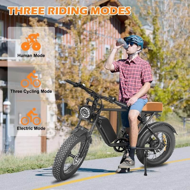 Emoko powerful electric commuter bike with three riding modes including human, cycling, and electric mode