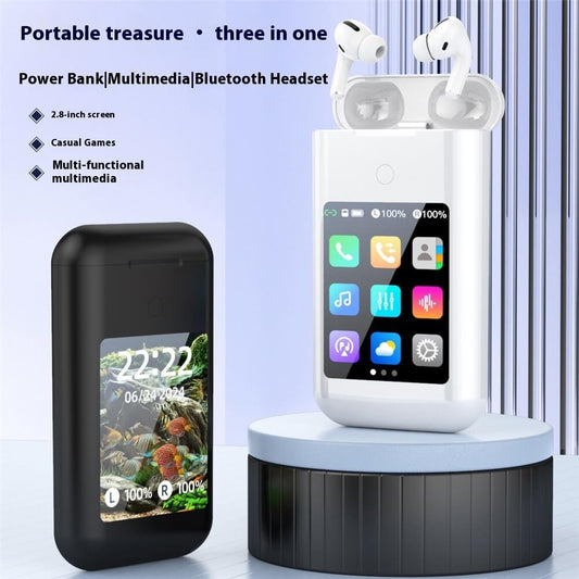 Smart Power Bank Headset 2.8-inch Multimedia Display