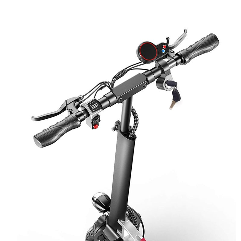 EMOKO portable commuter electric scooter black handlebar with digital display and keys