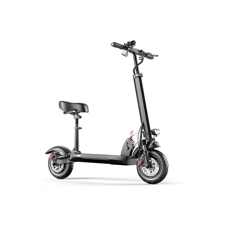 EMOKO portable commuter electric scooter with seat and front suspension in black