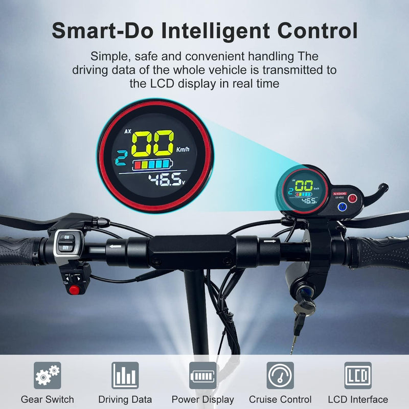 EMOKO portable commuter electric scooter handlebar with smart-do intelligent control LCD display