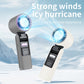 SMILESWAY portable USB cold fan in gray and white with digital display and adjustable strong wind settings