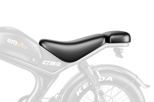 Emoko replacement electric bike seat in black with ergonomic design for comfort